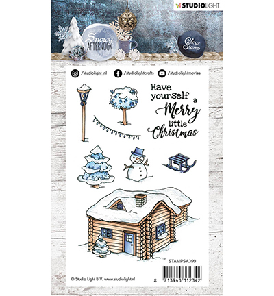 Stempel A6 met besneeuwd huisje