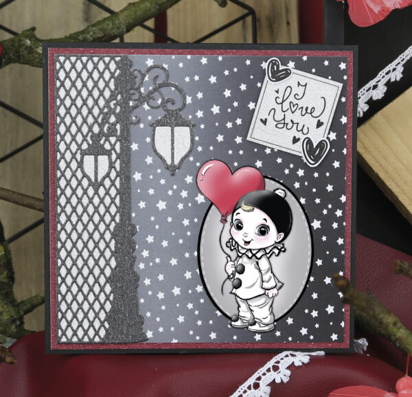 YCD10197 Snijmal Yvonne Creations - Petit Pierrot - France Lantern vb