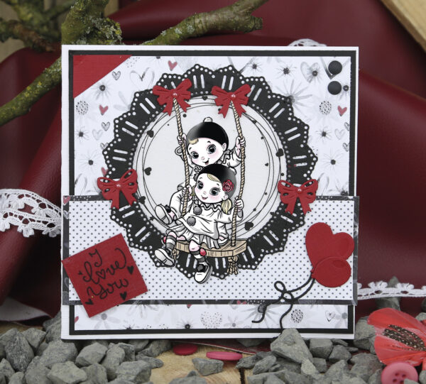Snijmal Yvonne Creations - Petit Pierrot - Lace circle and bows