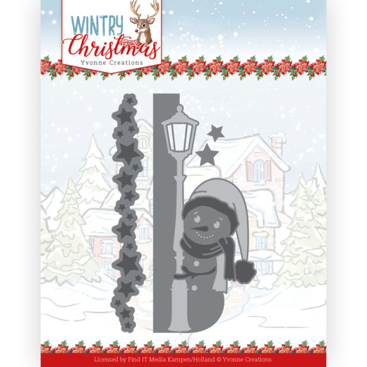 Snijmallen Yvonne Creations - Wintery Christmas - Peek a Boo Snowman