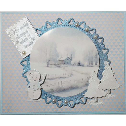 winterse kaart Uitdrukvel Scenery - Berries Beauties - White Winter Round