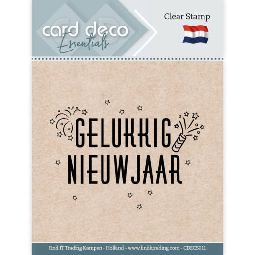 Card Deco Essentials clear stamps Gelukkig Nieuwjaar Clearstamps gelukkig nieuwjaar