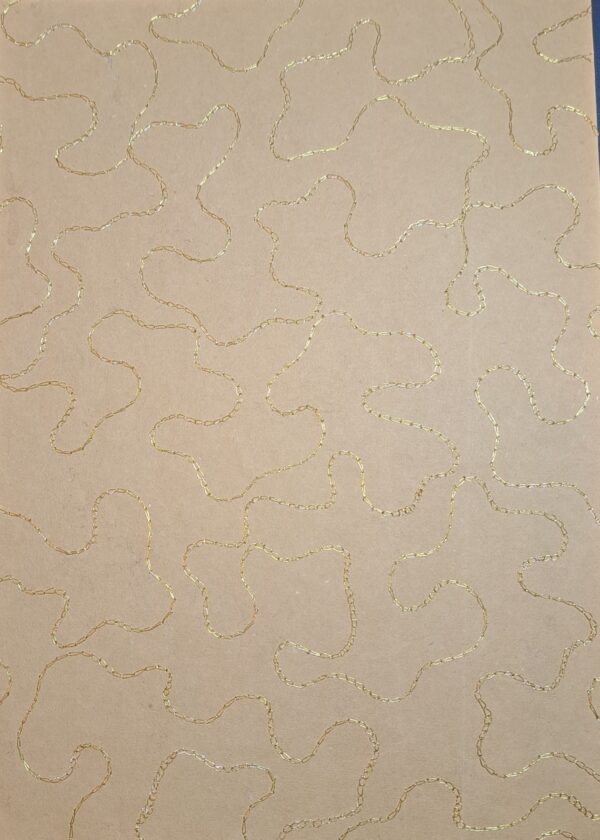 Geborduurd oker met goud Geborduurd papier