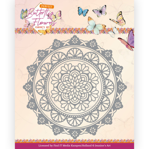 Snijmallen Jeanines Art Perfect Butterfly Flowers Mandala Circle Prachtige mandala snijmallen