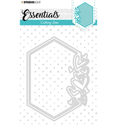 STENCILSL389 Cutting Die Small shape hexagon hearts Essentials nr.389 Snijmal hexagon hearts