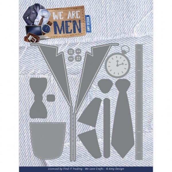 ADD10323 Snijmallen - Amy Design - We Are Men - Well-dressed man Snijmallen mannen stropdas, horloge