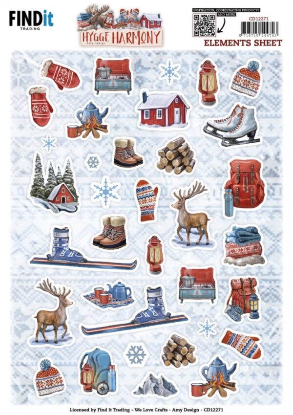 CD12271 Knipvellen - Amy Design - Hygge Harmony - Small Elements Knipvel kleine winterplaatjes