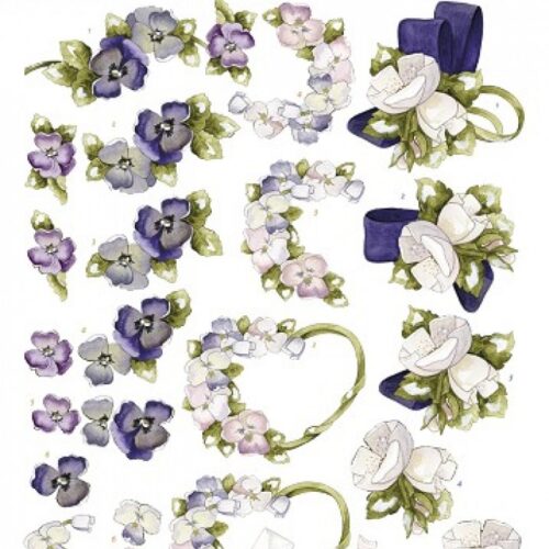 CD10525 Knipvel - Precious Marieke - bloemen hart Knipvel Precious Marieke romance bloemen