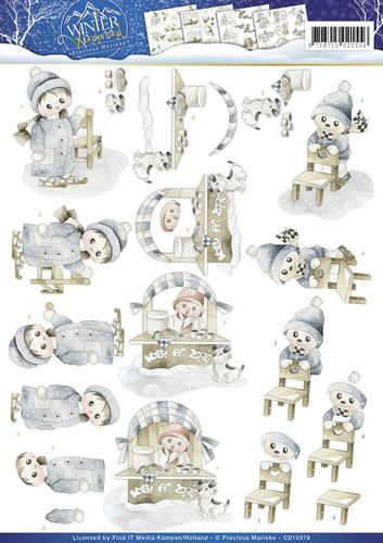 CD10578 Knipvel Winter Wonderland Winterfun Precious Marieke knipvel Precious Marieke winter wonderland