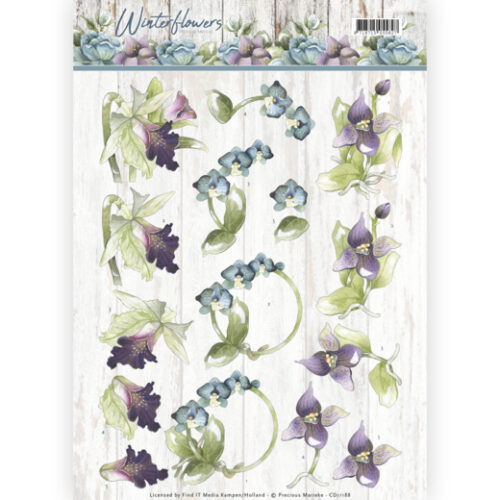 CD11188 3D knipvel - Precious Marieke - Winter Flowers - Orchids knipvel bloemen orchideeën