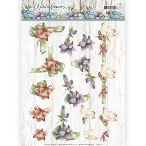 CD11190 3D knipvel - Precious Marieke - Winter Flowers - Amaryllis knipvel bloemen amaryllus
