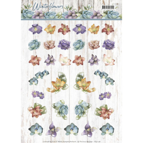 CD11198 3D knipvel - Precious Marieke - Winter Flowers - Mini Knipvel winterflowers mini