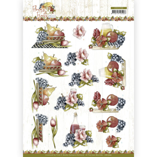 knipvel fruitschaal bloemen