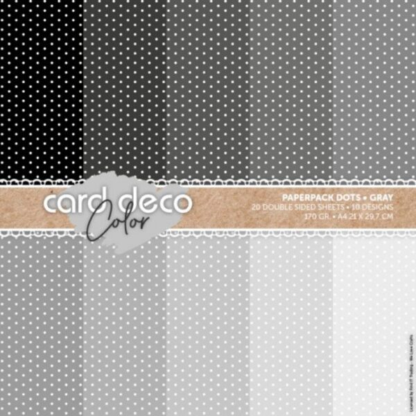 Paperpack A4 dots grijs