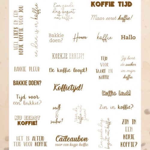 Uitdrukvel teksten koffie