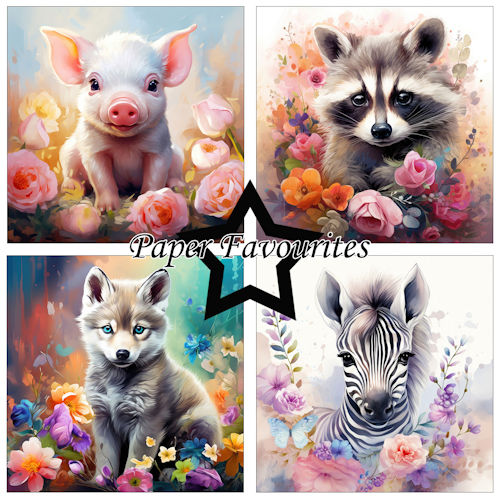 Paperpack - Paper Favourites - Baby Animals 15x15cm