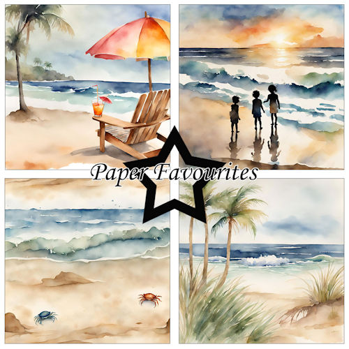 PF287 Paper Favourites 15x15 cm Beachy 1 Paperpack Beachy