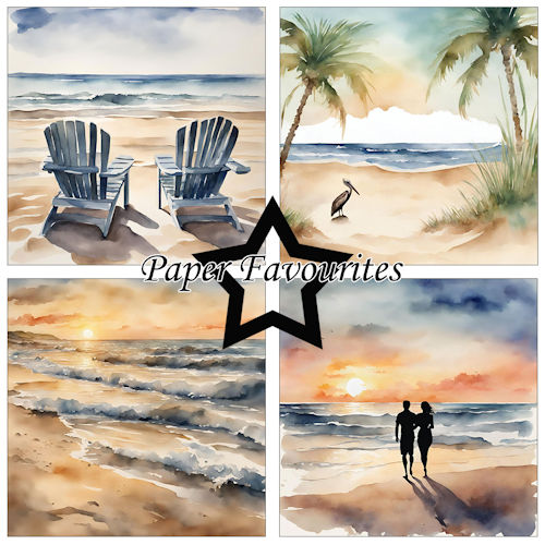 PF287 Paper Favourites 15x15 cm Beachy 2 Paperpack Beachy