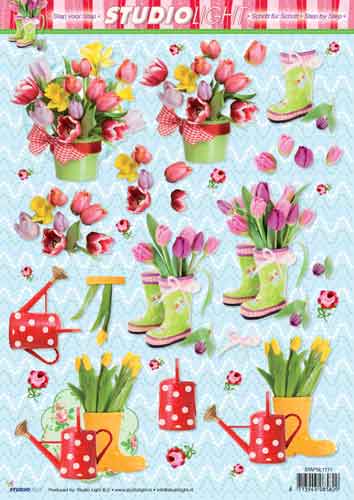 STAPSL1211 3d knipvel bloemen Knipvel tuin bloemen