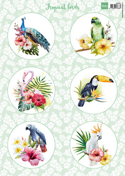 VK9561 knipvel marianne design tropical birds Knipvel Tropical Birds