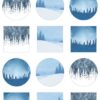 Knipvellen winterlandschapjes mini