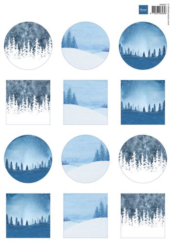 Knipvellen winterlandschapjes mini