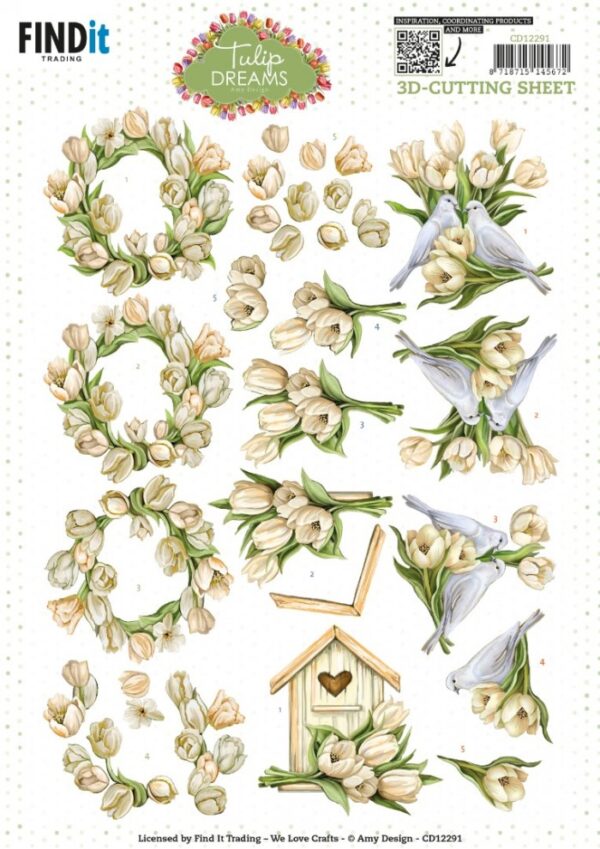 CD12291 Knipvel - Amy Design - Tulip Dreams - Romantic Tulips Knipvel romantische tulpen
