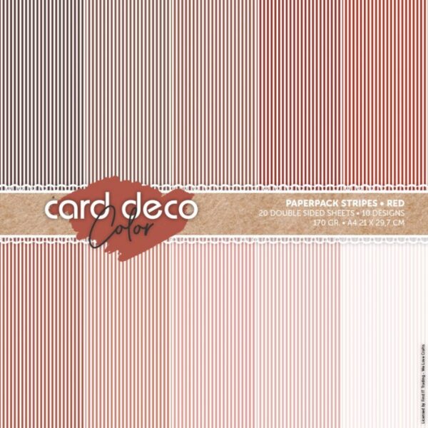 Paperpack A4 gestreept rood