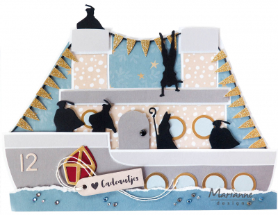 craftstencil stoomboot sinterklaas