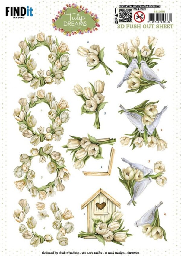 SB10993 Uitdrukvel - Amy Design - Tulip Dreams - Romantic Tulips Uitdrukvel romantische tulpen