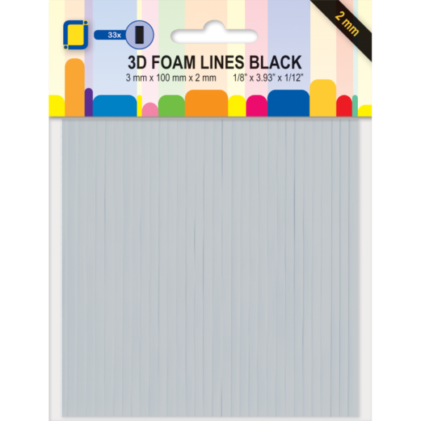 3D Foam Black Lines 2mm 3D Foam Black Line