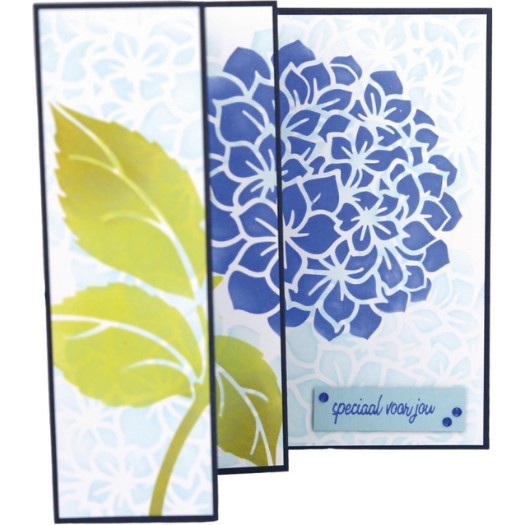 Stencil - Card Deco Essentials - Blue Hydrangea A5