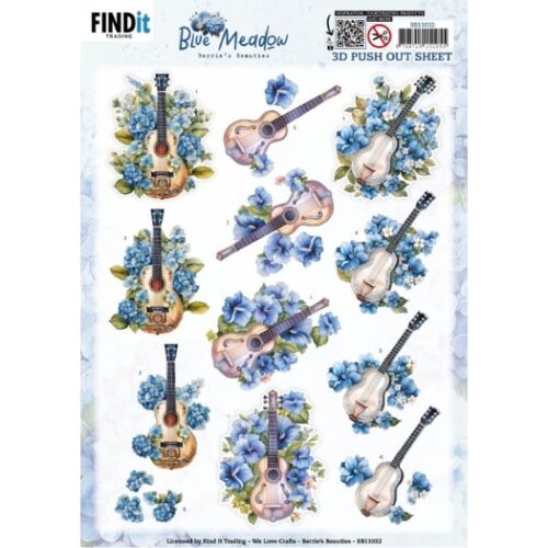 SB11032 3D Pushout Sheet - Berries Beauties - Blue Meadow - Music 3D Pushout Sheet - Berries Beauties - Blue Meadow - Music