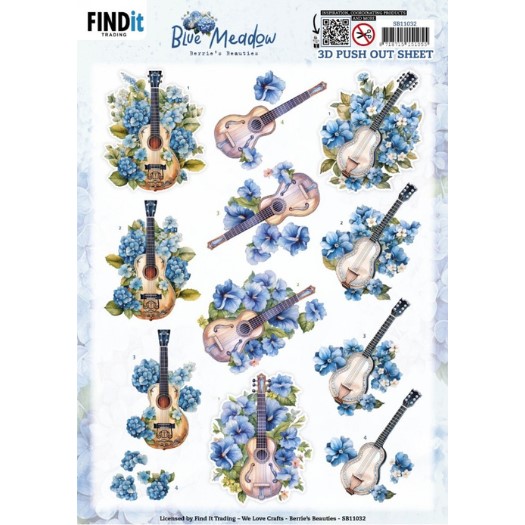 SB11032 3D Pushout Sheet - Berries Beauties - Blue Meadow - Music 3D Pushout Sheet - Berries Beauties - Blue Meadow - Music