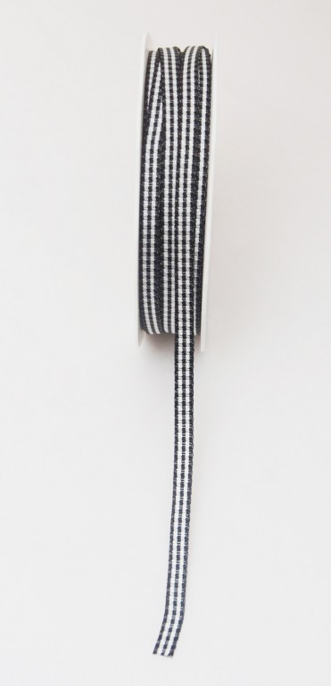 Lint pepita-ruit-zwart 7 mm Lint pepita-ruit-zwart 7 mm