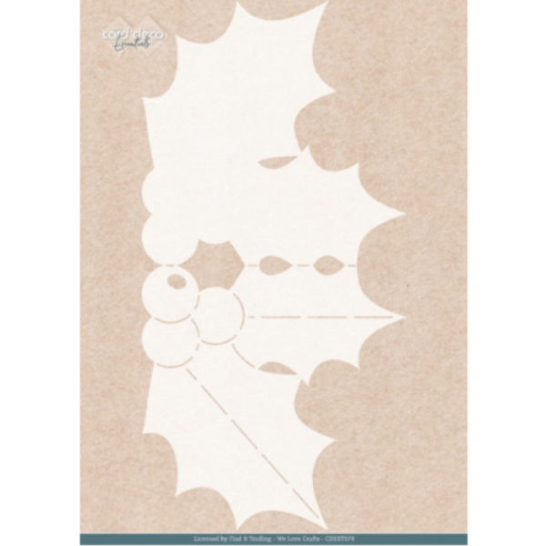Card Deco Essentials - Stencil - Floral Christmas Floral Holly A4