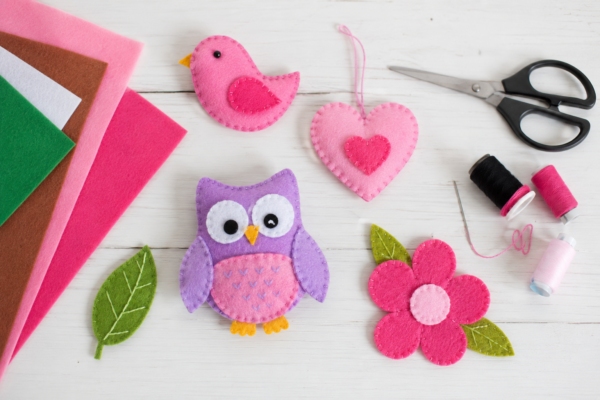 Viltlapjes roze 20x30cm – 5 stuks – Hobby&Crafting Fun