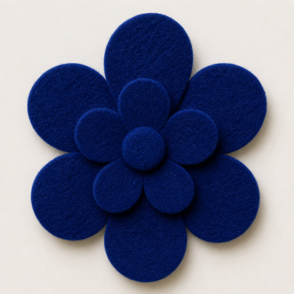 Vilt voorbeeld bloem kobaltblauw Viltlapjes kobaltblauw 20x30cm – 5 stuks – Hobby&Crafting Fun