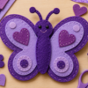 Vilt voorbeeld paarstinten vlinder Viltlapjes fuchsia 20x30cm – 5 stuks – Hobby&Crafting Fun