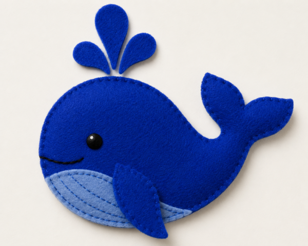 Vilt voorbeeld walvis kobaltblauw Viltlapjes donkerpaars 20x30cm – 5 stuks – Hobby&Crafting Fun