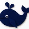 Vilt voorbeeld walvis met wiebeloogjes kobaltblauw Viltlapjes kobaltblauw 20x30cm – 5 stuks – Hobby&Crafting Fun
