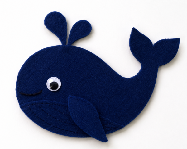 Vilt voorbeeld walvis met wiebeloogjes kobaltblauw Viltlapjes kobaltblauw 20x30cm – 5 stuks – Hobby&Crafting Fun