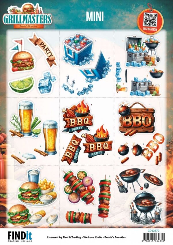 CD12470 Cutting Sheet - Berries Beauties - Grillmasters - Mini Cutting Sheet - Berries Beauties - Grillmasters - Mini