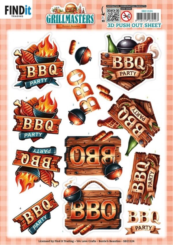 SB11124 3D Pushout Sheet - Berries Beauties - Grillmasters - Backyard Feast 3D Pushout Sheet - Berries Beauties - Grillmasters - Backyard Feast