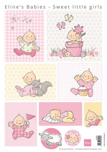 AK0064 Marianne Design knipvel Eline's Babies Sweet little girls