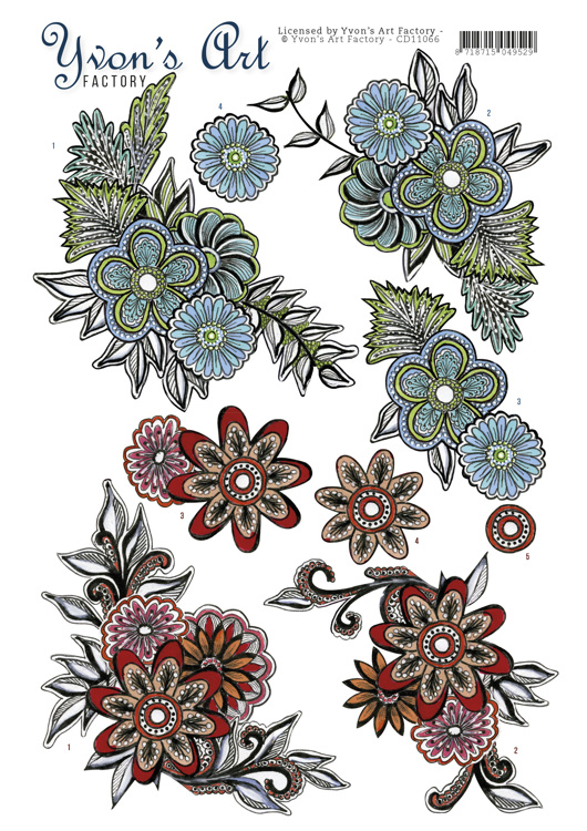 CD11066 - Yvon's Art Factory - graceful flowers Yvon's Art Factory - graceful flowers