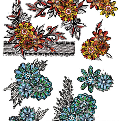 CD11168 3D Knipvel - Yvon's Art Factory - Flowers and Lace 3D Knipvel - Yvon's Art Factory - Flowers and Lace