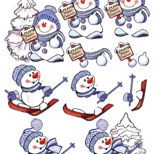 CD11550 3D knipvel - Yvon's Art - Snowmen CD11550 3D knipvel - Yvon's Art - Snowmen