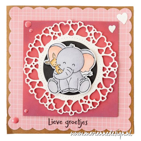 CS1153 Marianne Design – Clearstamps and dies – Elephant Hug