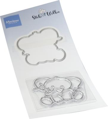CS1153 Marianne Design – Clearstamps and dies – Elephant Hug
